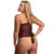 Scarlet Seduction Red Lace Up Corset and Thong Set