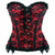 Scarlet Seduction Red Lace Up Corset and Thong Set