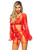 All Romance Red Lace Teddy and Robe Set