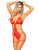 All Romance Red Lace Teddy and Robe Set