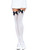 White Opaque Over the Knee Thigh Highs with Black Bow