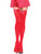 Red Opaque Over the Knee Thigh Highs with Red Bow