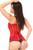 Lavish Sheer Red Lace Over Bust Corset by Daisy Corsets-Red