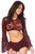 Wine Sheer Lace Bell Sleeve Peasant Top by Daisy Corsets