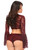 Wine Sheer Lace Bell Sleeve Peasant Top by Daisy Corsets
