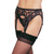 Black Lace Garter Belt and Thong Set by Leg Avenue