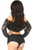 Black Lined Lace Long Sleeve Peasant Top by Daisy Corsets