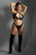 Black Wetlook Bralette and Crotchless Panty Set by Fantasy Lingerie