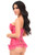 Daisy Corsets Fuchsia Lycra and Lace Bustier Corset