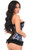 Daisy Corsets Light Blue Lycra and Black Lace Bustier Corset