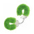 Shots Ouch! Heavy Duty Fluffy Handcuffs-Green