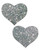 Pastease Silver Glitter Heart Nipple Pasties
