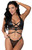 Lust Fetish Double Crossed Nadia Black Halter Top and Thong Set