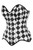 Daisy Corsets Black and White Diamond Print Satin Corset