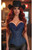 Daisy Corsets Dark Blue Denim Corset with Fringe