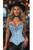 Daisy Corsets Light Blue Denim Corset with Fringe