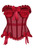 Daisy Corsets Dark Red Mesh and Velvet Burlesque Bustier Corset