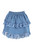 Daisy Corsets Blue Denim Ruched Skirt with Lace