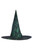 Green Satin with Black Lace Witch Hat Green Satin with Black Lace Witch Hat