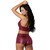 Lust Fetish Thalia Burgundy Halter Top and Hot Pants Set