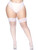 White Lace Top Industrial Net Thigh High Stockings by Leg Avenue