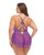 Harmony Purple V Plunge Lace and Mesh Babydoll with G-String