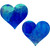 Blue Hologram Heart Shape Pasties
