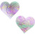 Pink Hologram Heart Shape Pasties