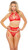 Red Two Tone Halter Bralette with Garter and Thong Set