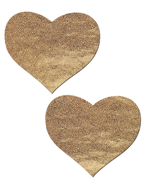 Pastease Liquid Rose Gold Hearts Faux Leather Nipple Pasties