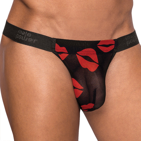 Male Power Black Kiss Me Thong for Men