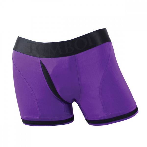 SpareParts Tomboii Strap On Harness Boxer Briefs-Purple/Black