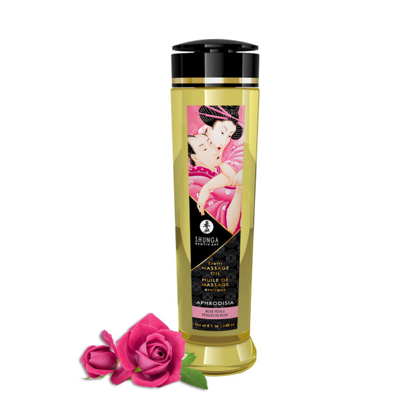 Shunga Erotic Massage Oil-Aphrodisia Rose Petals