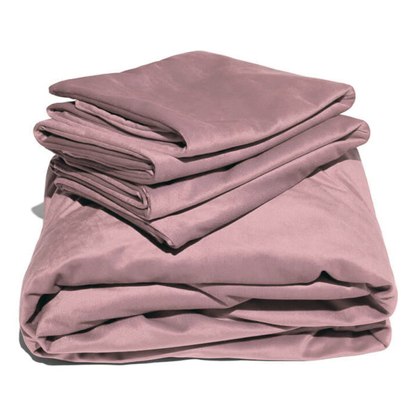 Liberator Liquid Velvet Fitted Sheet and 2 Pillow Covers-Rose