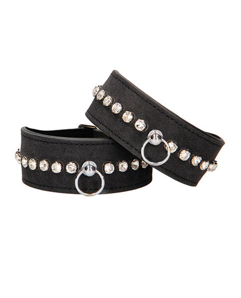 Shots Ouch! Black Diamond Studded Wrist Cuffs