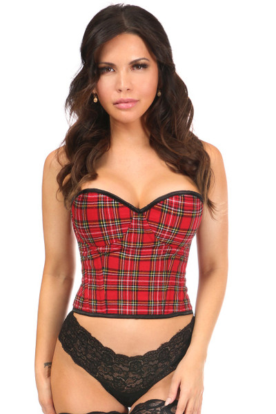 Lavish Underwire Bustier by Daisy Corsets-Red Plaid