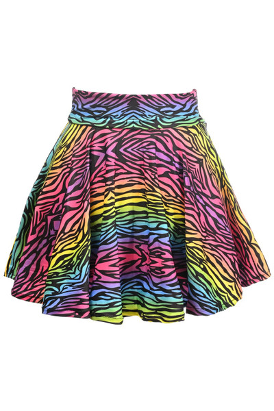 Stretch Lycra Skirt by Daisy Corsets-Rainbow Animal Print