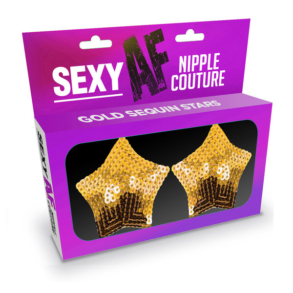 Sexy AF Nipple Couture Gold Sequin Stars Pasties