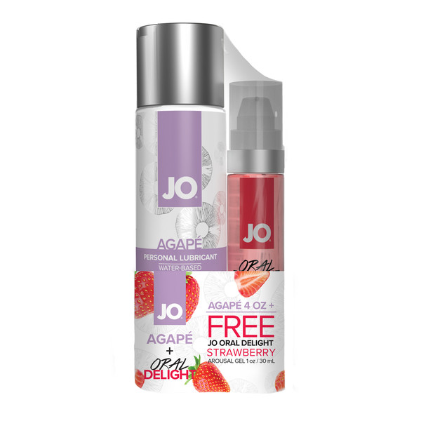 JO Agape Lube and Oral Delight Strawberry Arousal Gel