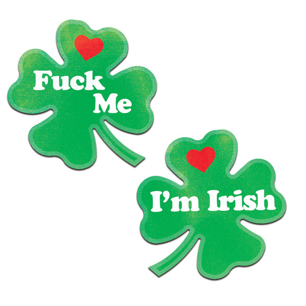 Pastease Fuck Me, I'm Irish Shamrocks Nipple Pasties