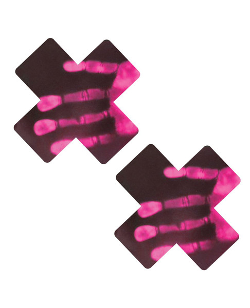 Temperature Reactive Neon Pink X Factor Nipple Cover Pasties