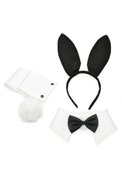 5 Piece Set Collar Cuffs Tail and Bunny Ears