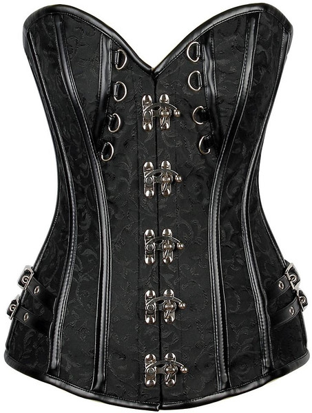 Black Brocade Steampunk Gothic Corset by Daisy Corsets
