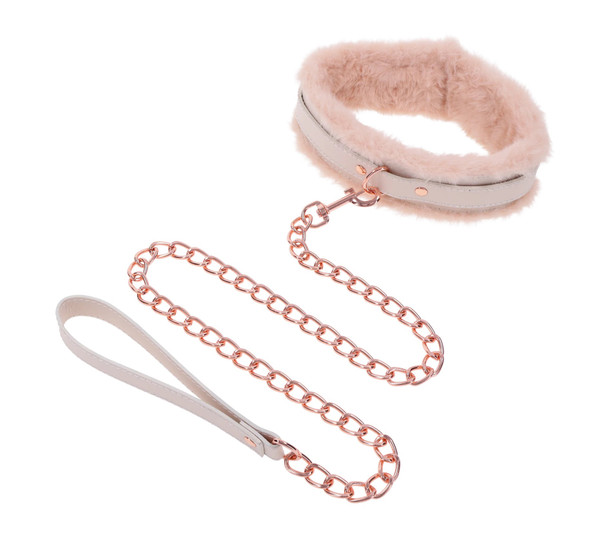 Sex & Mischief Peaches N Creame Fur Collar with Leash