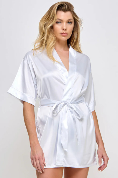 Be Wicked Getting Ready White Satin Robe