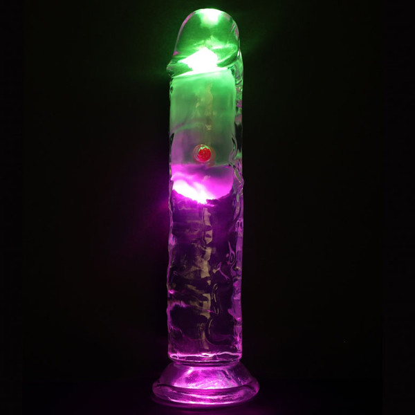 RealRock LED Lights Vibrating 7 Inch Dildo No Balls