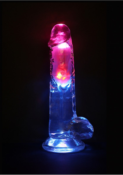 RealRock LED Lights Vibrating 8 Inch Dildo With Balls