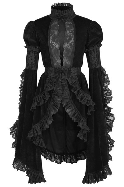 Daisy Corsets Black Velvet and Lace Ruffled Jacket