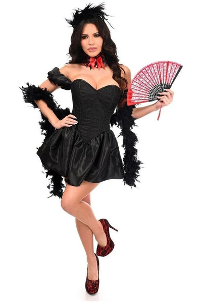 Daisy Corsets 5 Piece Saloon Girl Black Corset Costume