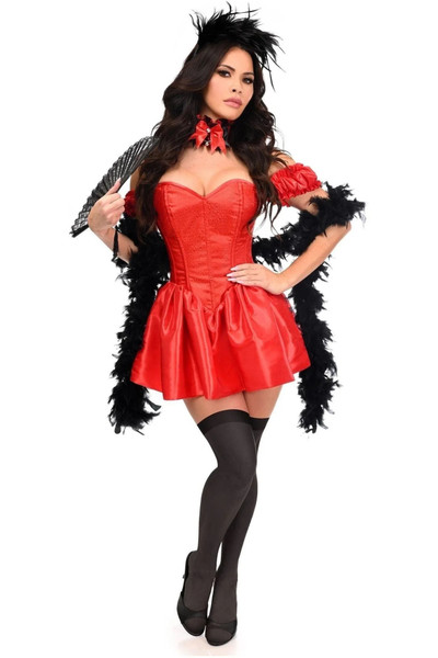 Daisy Corsets 5 Piece Saloon Girl Red Corset Dress Costume